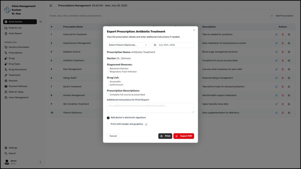 Dr. Hue – Clinic Management System screenshot 5